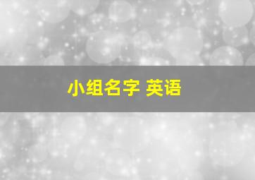 小组名字 英语